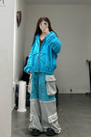 WINDOWSEN stitching printed wide -leg pants/pants/skirt SS23P008 gray